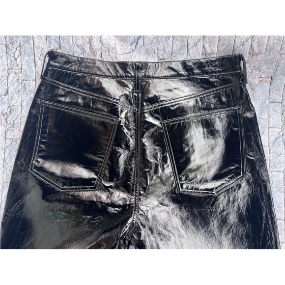 AGOLDE 90s Pinch Waist Recycled Leather Pants High Rise Detox Sz 34 - Picture 8 of 11
